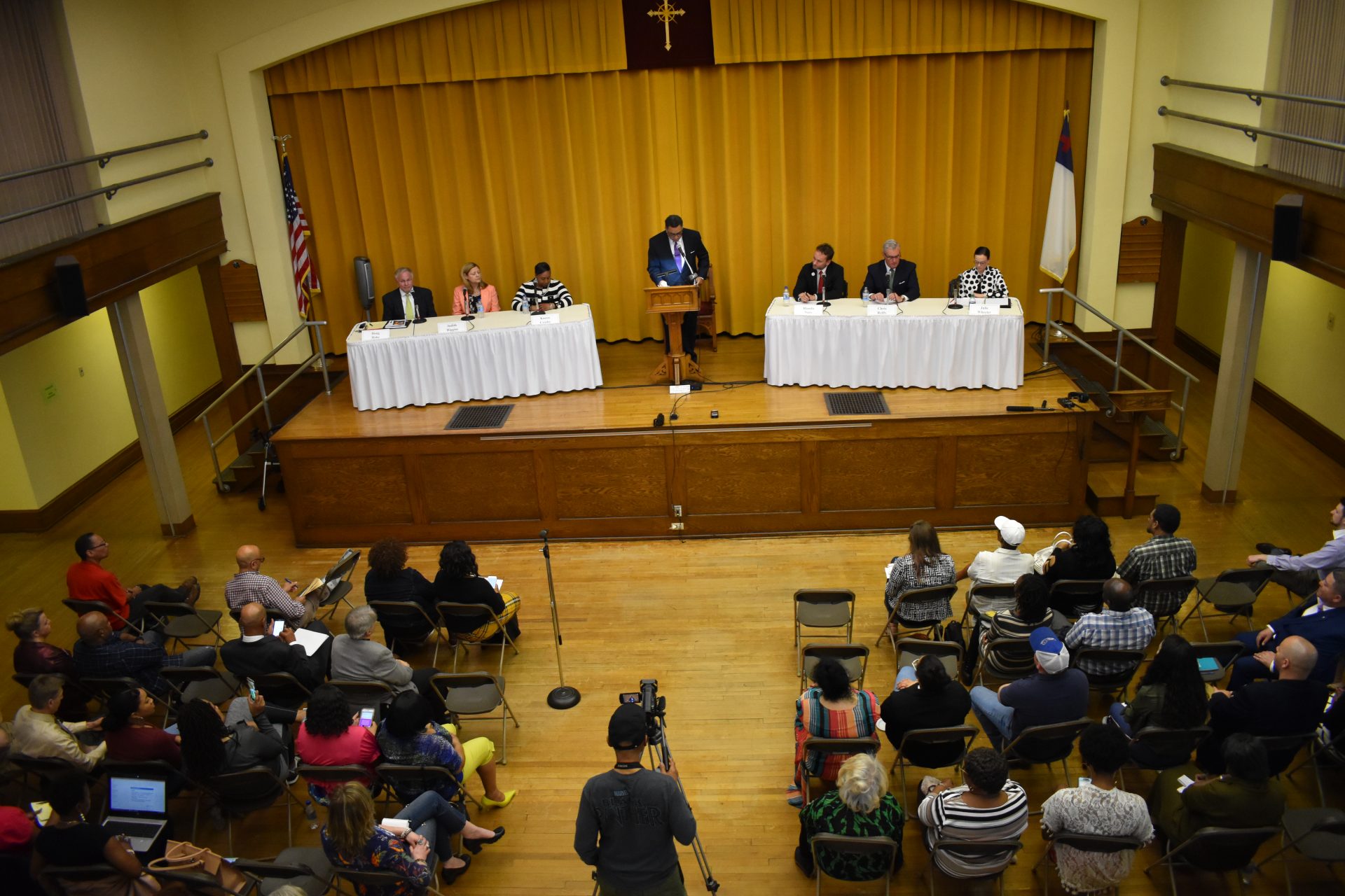 Six candidates for York County commissioner participate in a forum on April 10, 2019, at Zion United Church of Christ in York.