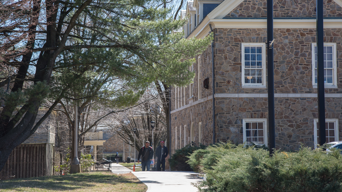 Students walk on the campus of Cheyney University.
