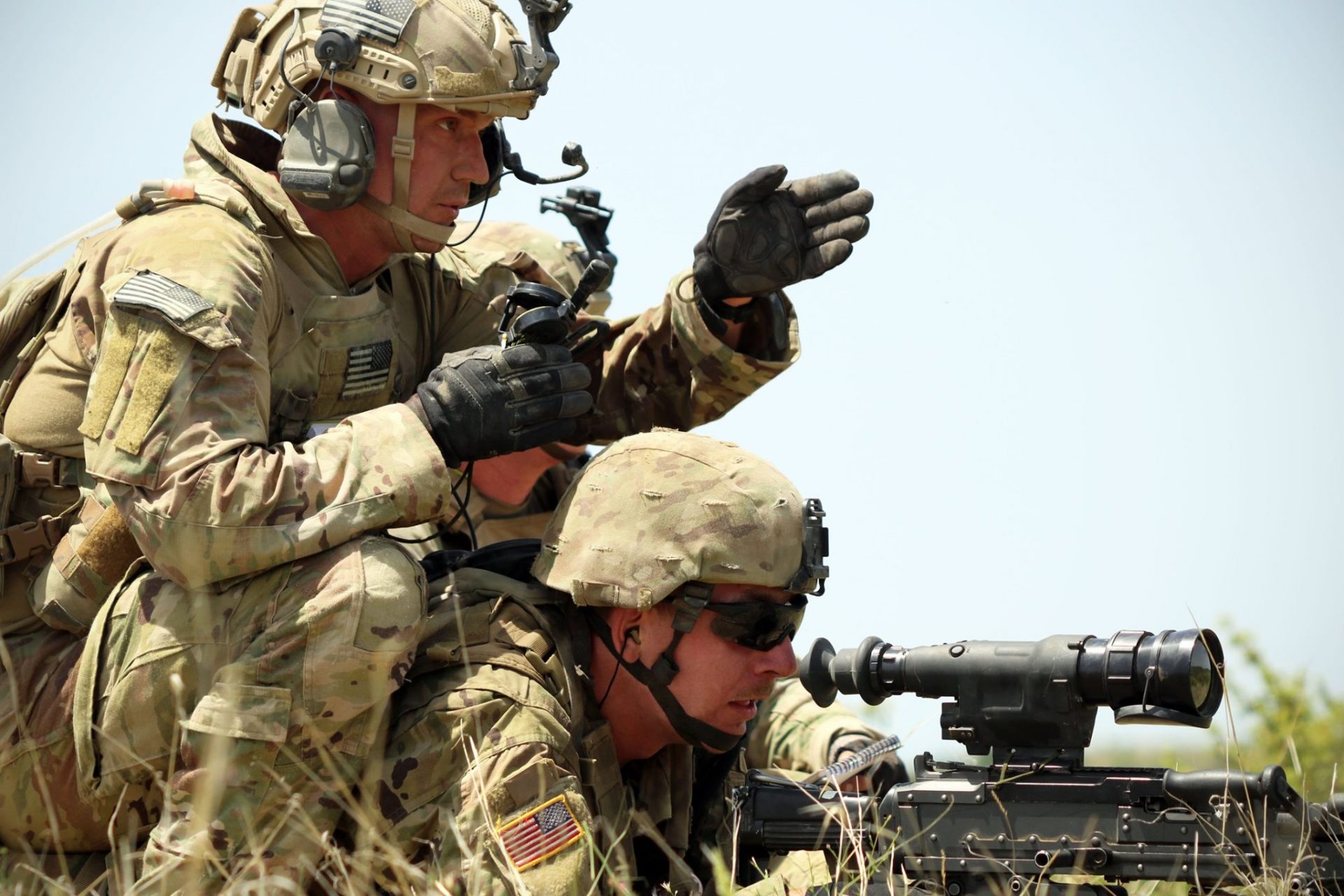 Soldiers from Bravo Company, 1st Battalion, 111th Infantry, 56th Stryker Brigade Combat Team conduct exercises in Krivolak, North Macedonia, June 8, 2019.