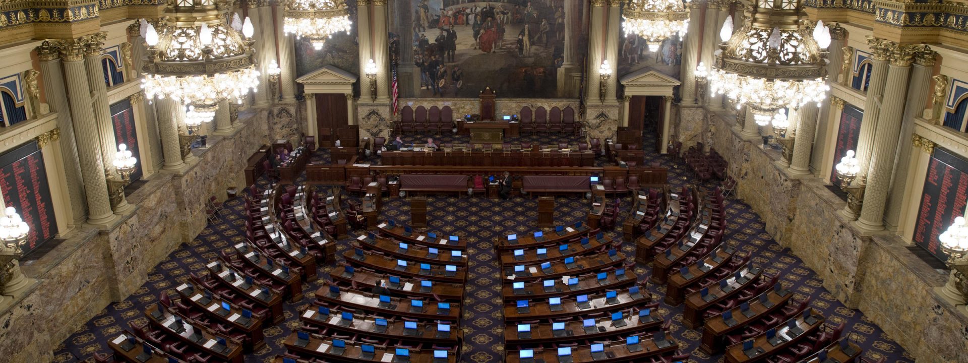 Shown is the Pennsylvania House of Representatives chamber Tuesday, Dec. 8, 2015, in Harrisburg, Pa.