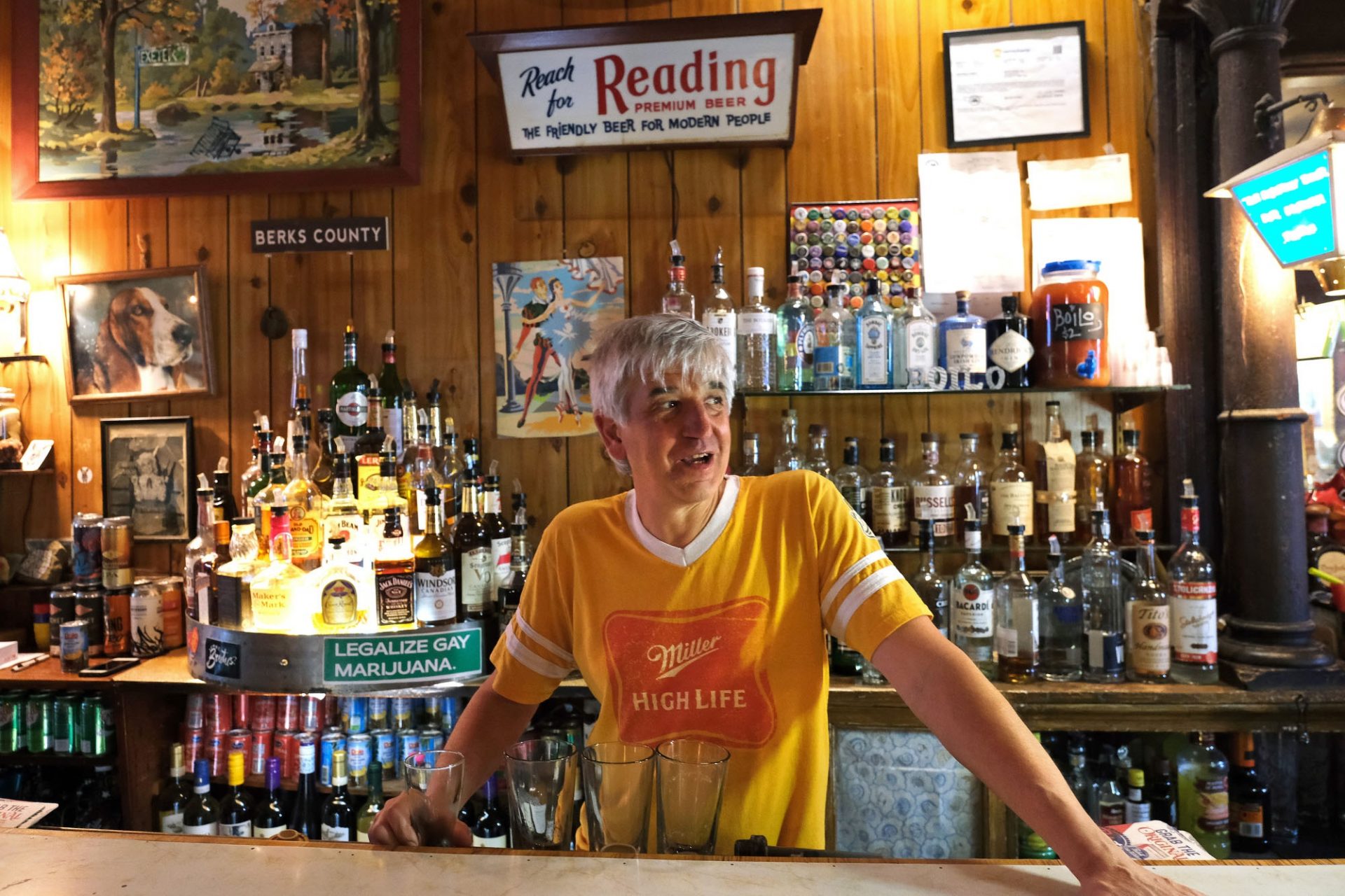 Peter Cammarano, owner of Mike's Tavern, talks while at his bar Oct. 31, 2019, on Exeter Street in Reading, Pennsylvania. 