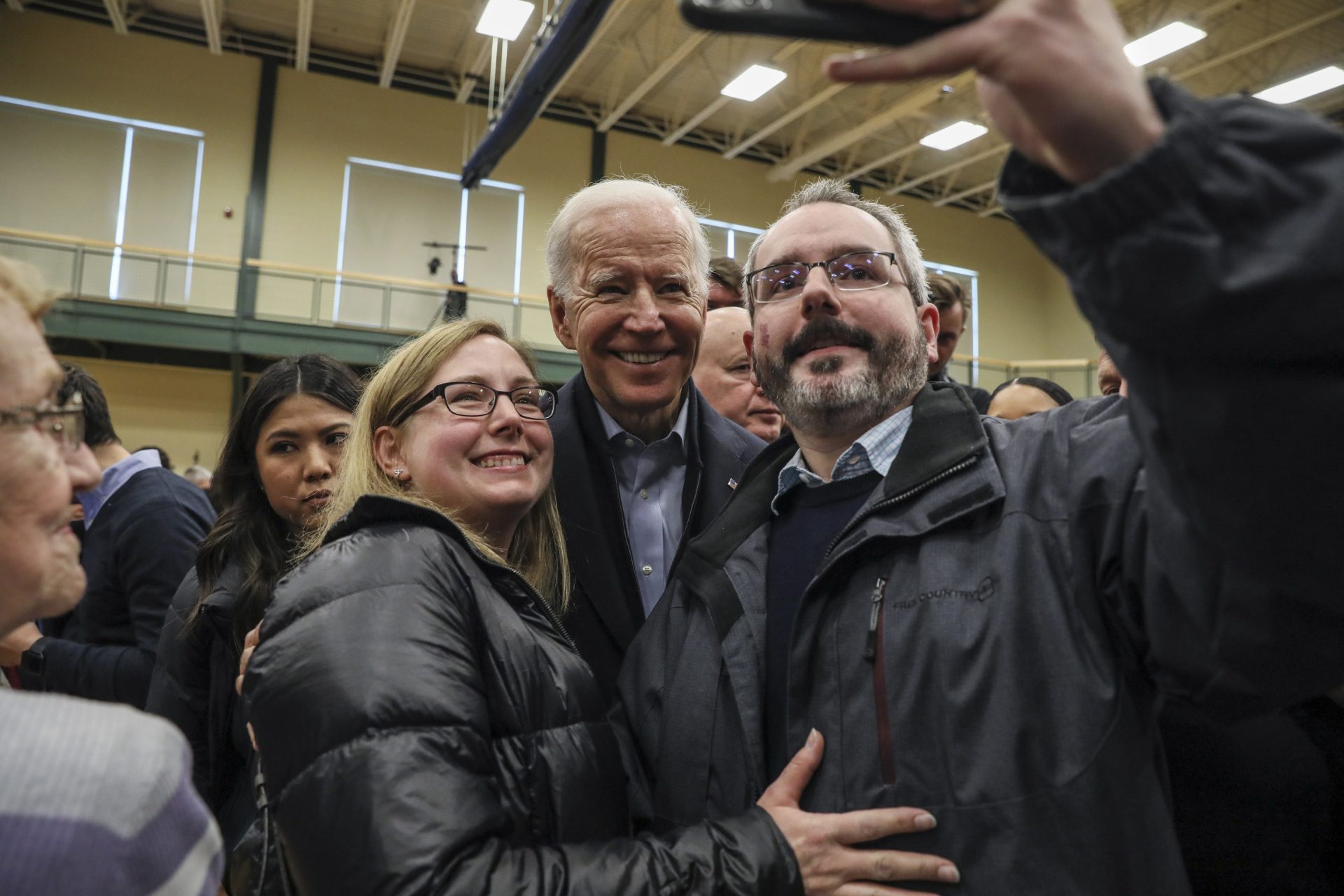 Democratic presidential former Vice President Joe Biden greets supporters after speaking at a campaign event in Nashua, N.H. Sunday, Dec. 8, 2019