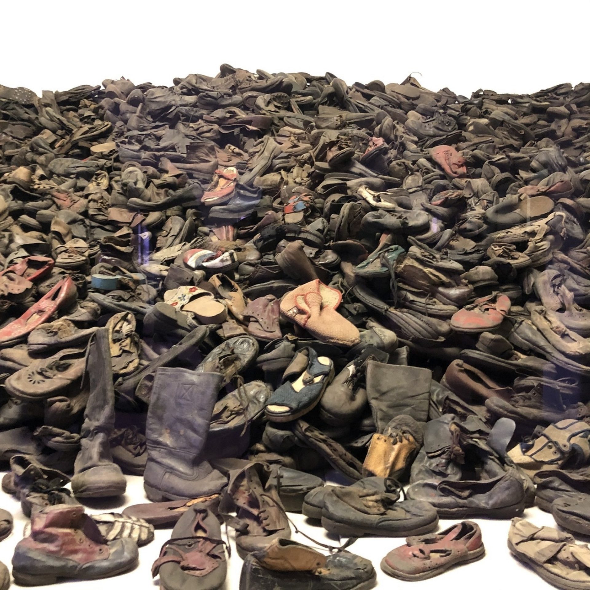 Thousands of shoes from those exterminated at Auschwitz make up one of the many exhibits at the museum on the site of the former death camp.