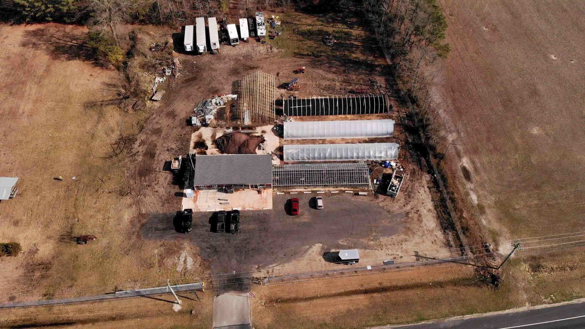 An aerial view of 302 Hemp Co. and some of it's 5 acres of land as seen on Monday, Feb. 03, 2020, in Georgetown, Del. 