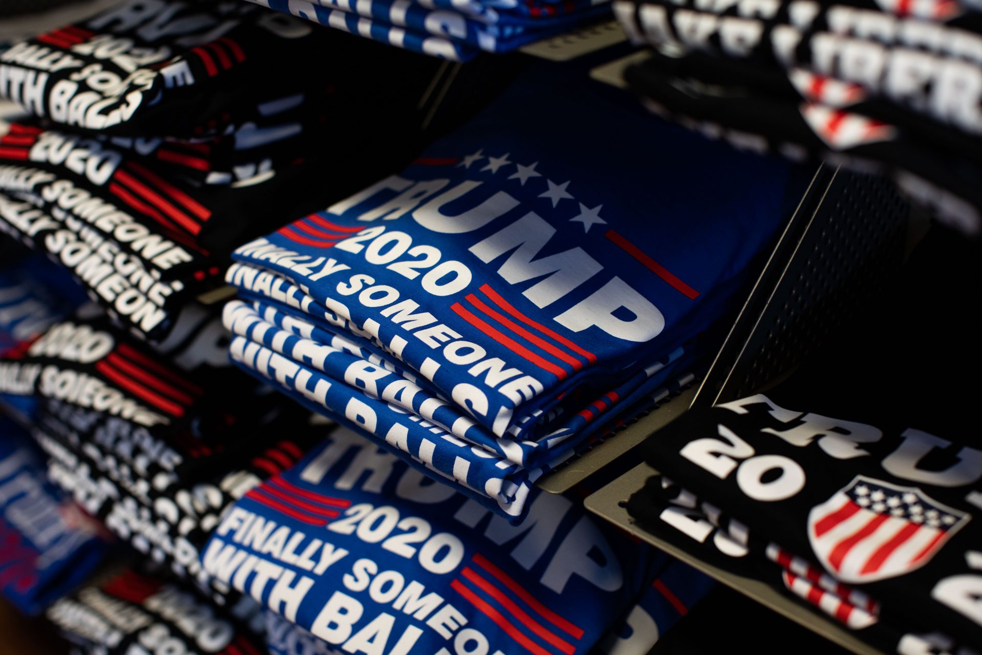 Trump 2020 t-shirts for sale at the Trump Store in Bensalem, Pennsylvania.