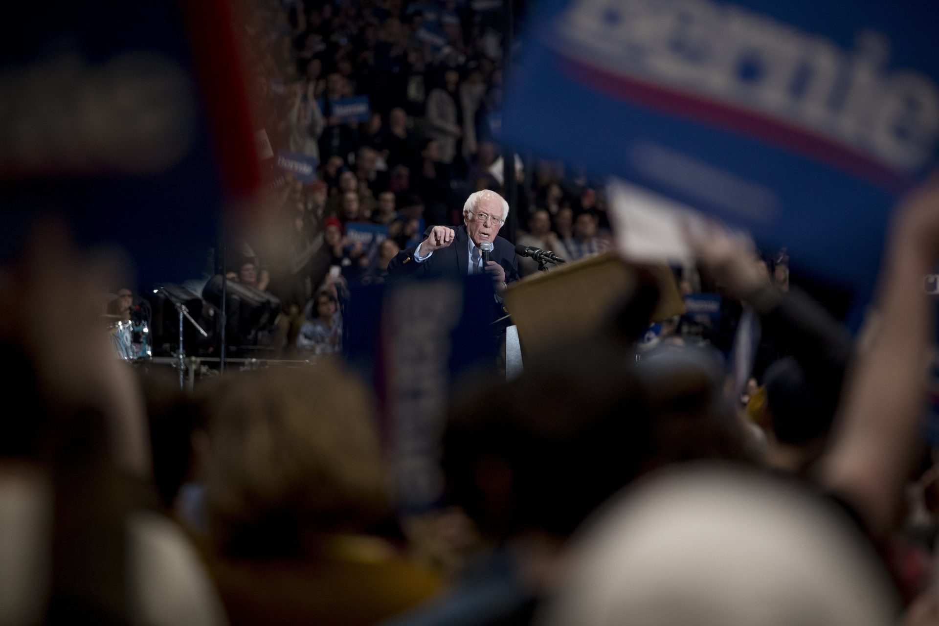 Democratic presidential candidate Sen. Bernie Sanders, I-Vt., speaks at a campaign stop at the Whittemore Center Arena at the University of New Hampshire, Monday, Feb. 10, 2020, in Durham, N.H.