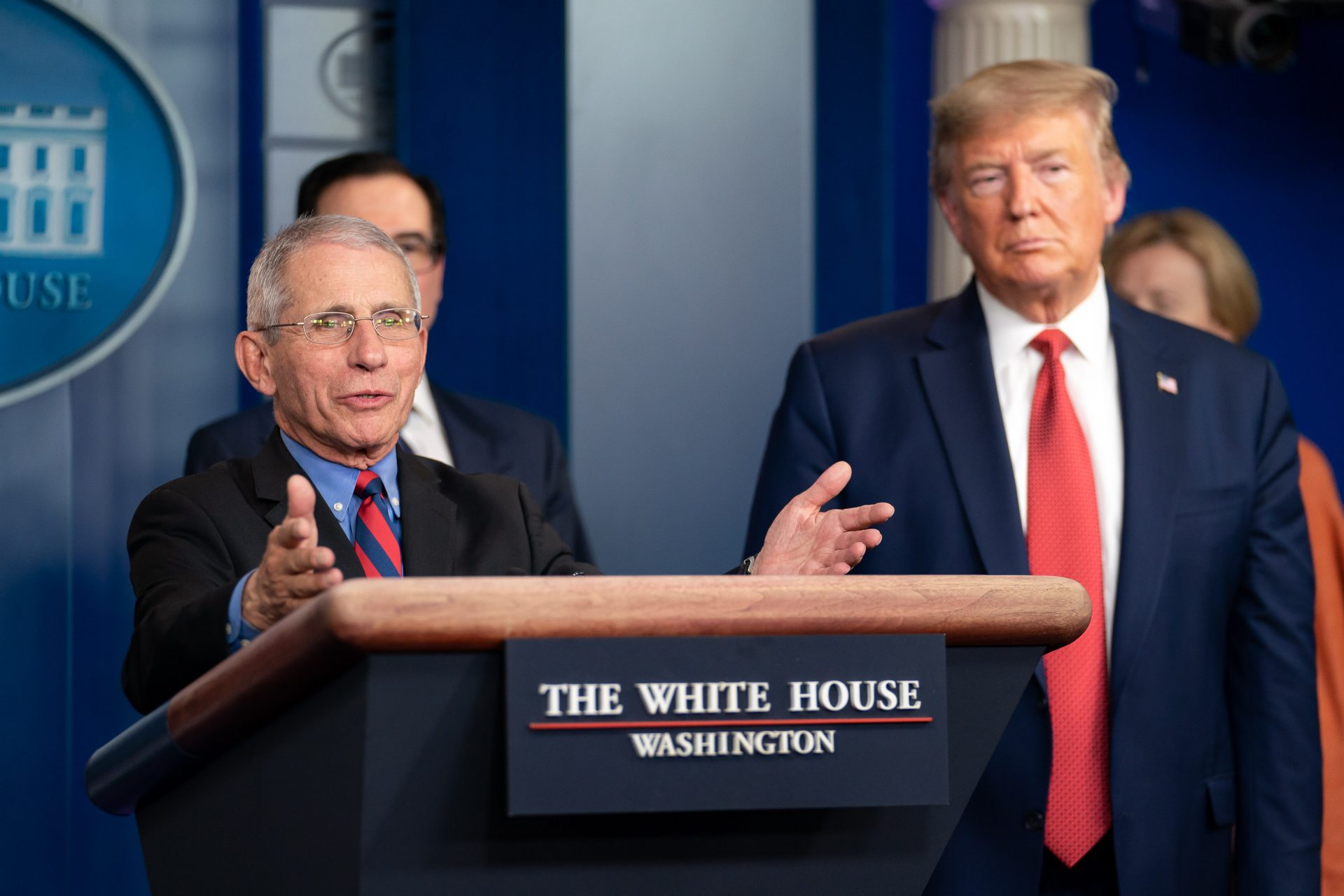 Dr. Anthony S. Fauci and President Trump