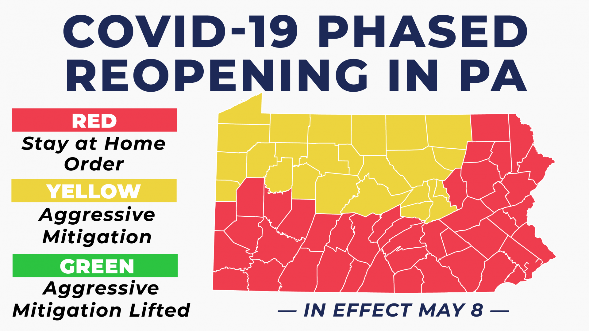 On May 8, 24 counties will begin to reopen.