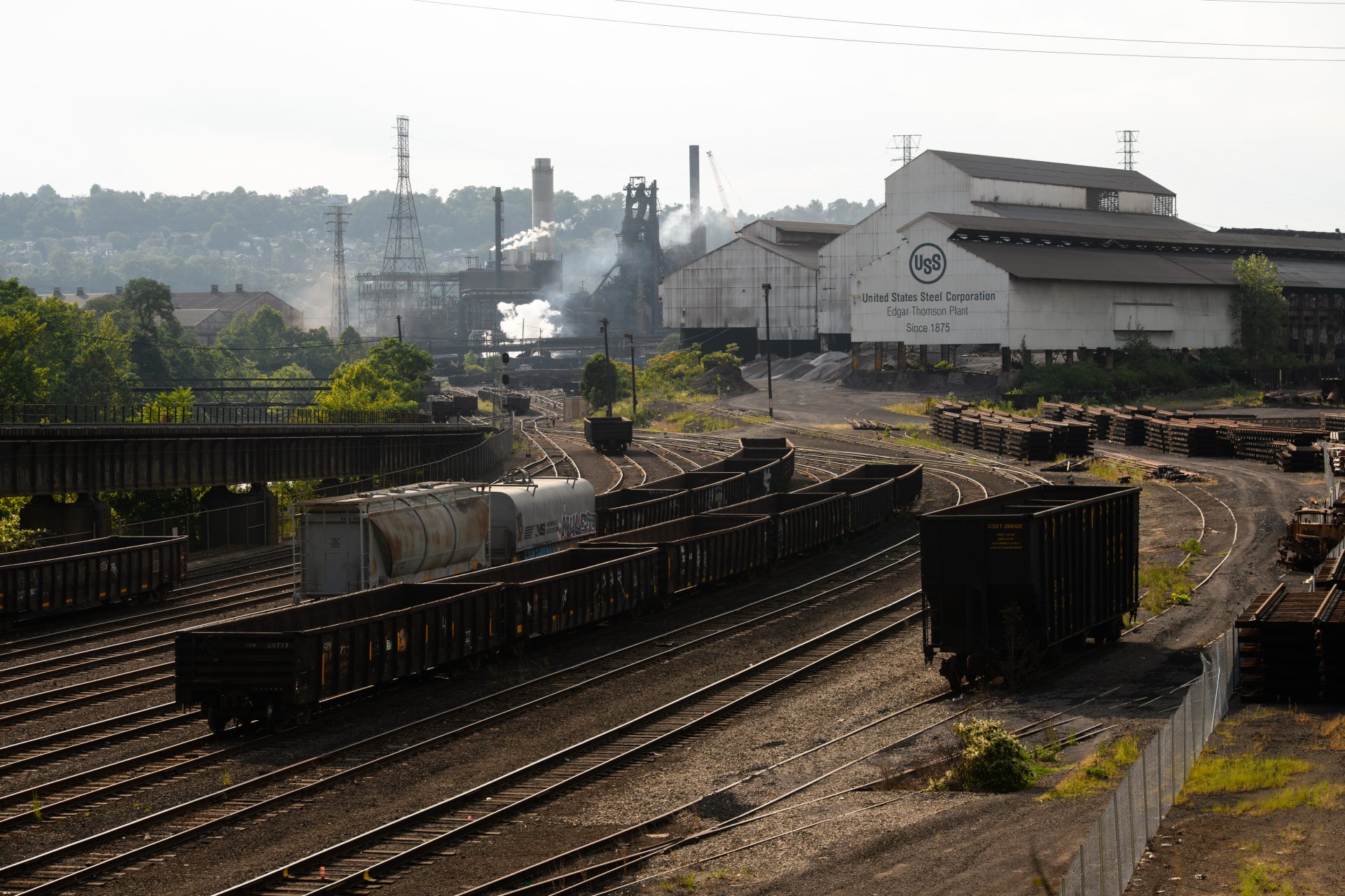 United States Steel's Edgar Thomson Plant seen in Braddock, Pa., on Sept. 12. Rep. Lee represents this area, which still has an active steel mill.