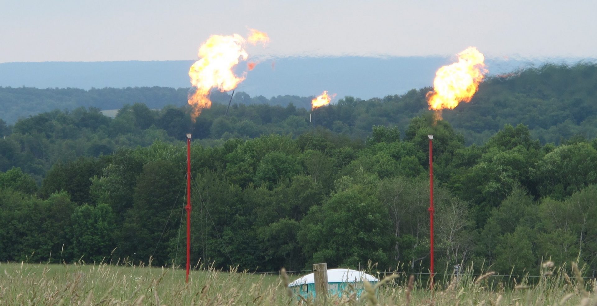 FILE PHOTO: Shell flared off natural gas for three months in 2012, to alleviate subsurface pressure in Union Township, Tioga County, where one of its drilling sites got too close to an abandoned well