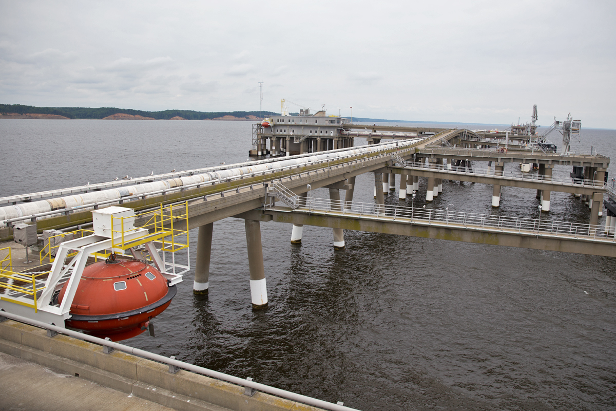 The offshore loading pier at Dominion has not received a ship importing liquefied natural gas since January 2011. 