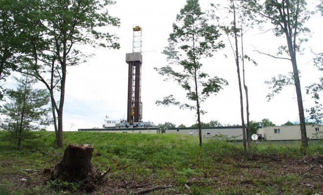 A gas well pad in the Tiadaghton State Forest.