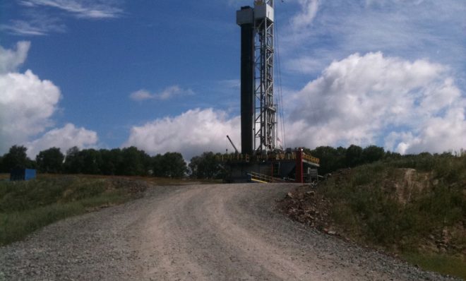 A Marcellus Shale well in northeastern Pennsylvania is seen in this 2015 photo.