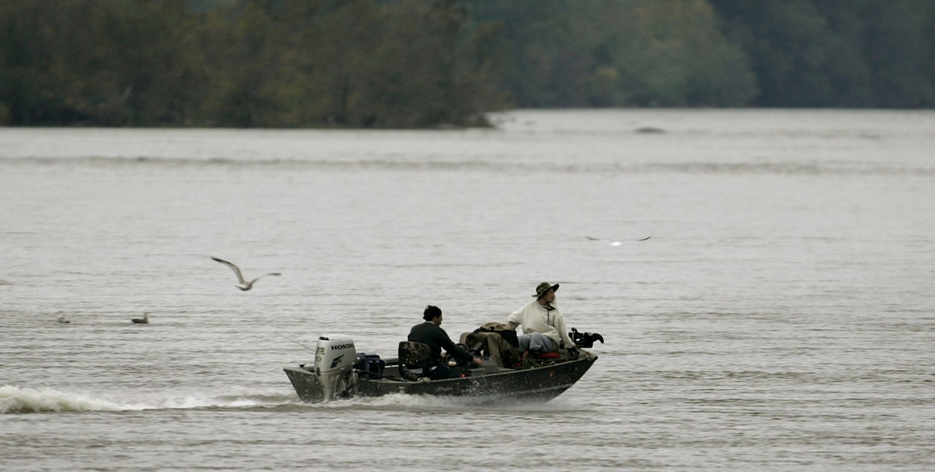 Fisherman on the Susquehanna River. It supplies half the freshwater flowing into the Chesapeake Bay.