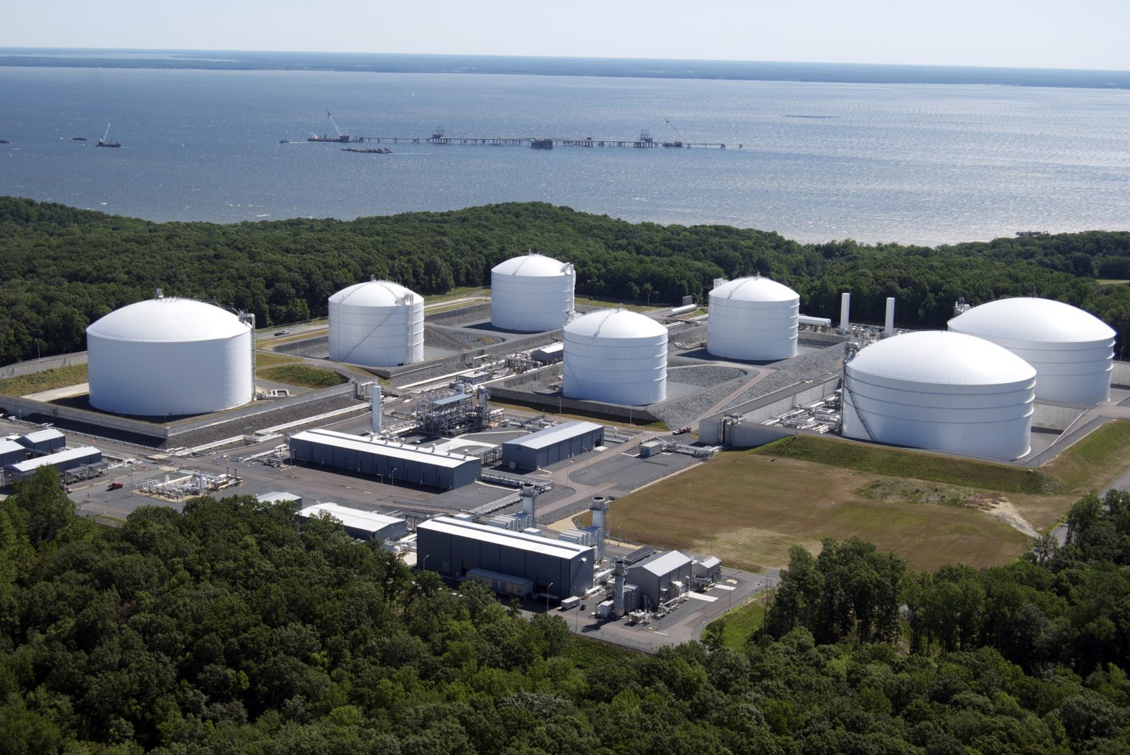 This 2010 file photo shows Dominion Resources Cove Point terminal in Maryland. It is has been converted from a gas import facility to an export terminal to ship Marcellus Shale gas to Japan and India. 
