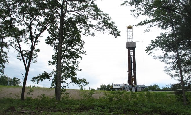 A drill rig in the Tiadaghton State Forest.