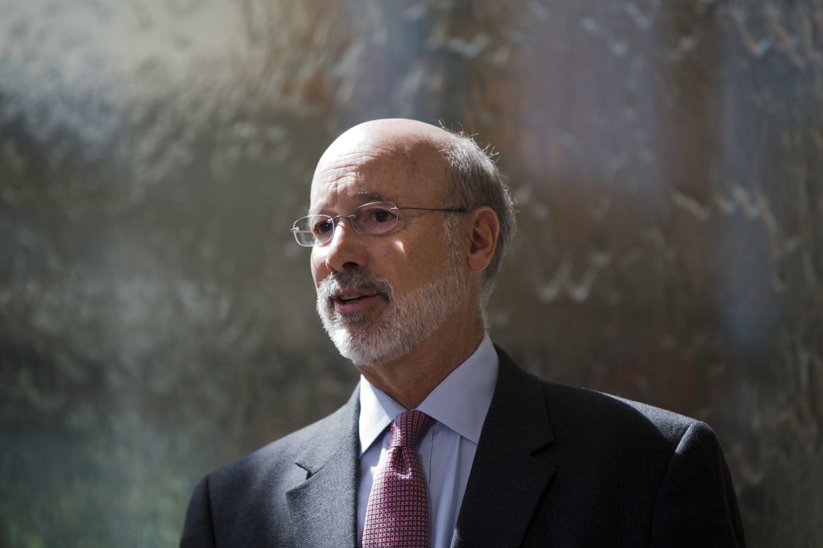 Pennsylvania Gov. Tom Wolf speaks during a news conference at the Temple University Lewis Katz School of Medicine in Philadelphia, Thursday, June 2, 2016.  Wolf recently told a group of Philadelphia area business people that DEP will approve permits for the controversial Mariner East 2 pipeline.