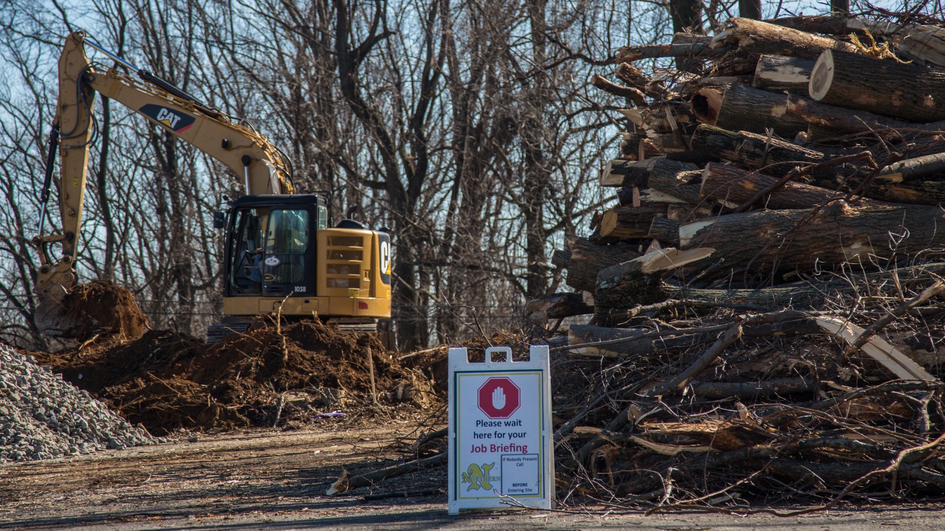 Tree-clearing in Delaware County in 2017 prepares land for the construction of the Mariner East 2 pipeline project. The builder, Sunoco Logistics, rejected an attempt by a township in neighboring Chester County to block the installation of a valve along the line. 