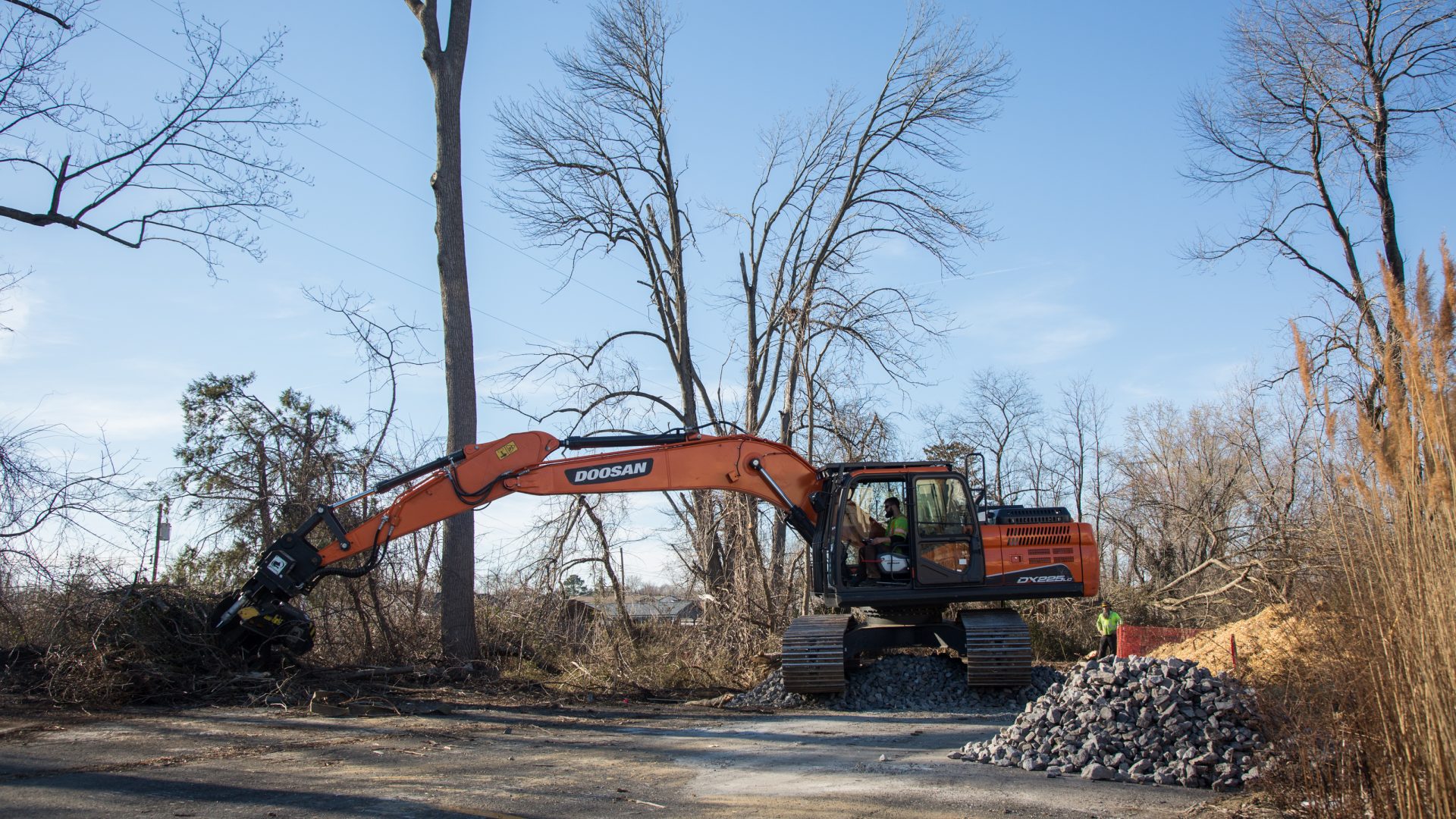 Tree clearing for construction of the Mariner East 2 natural gas liquids pipeline at  site in Delaware County. 