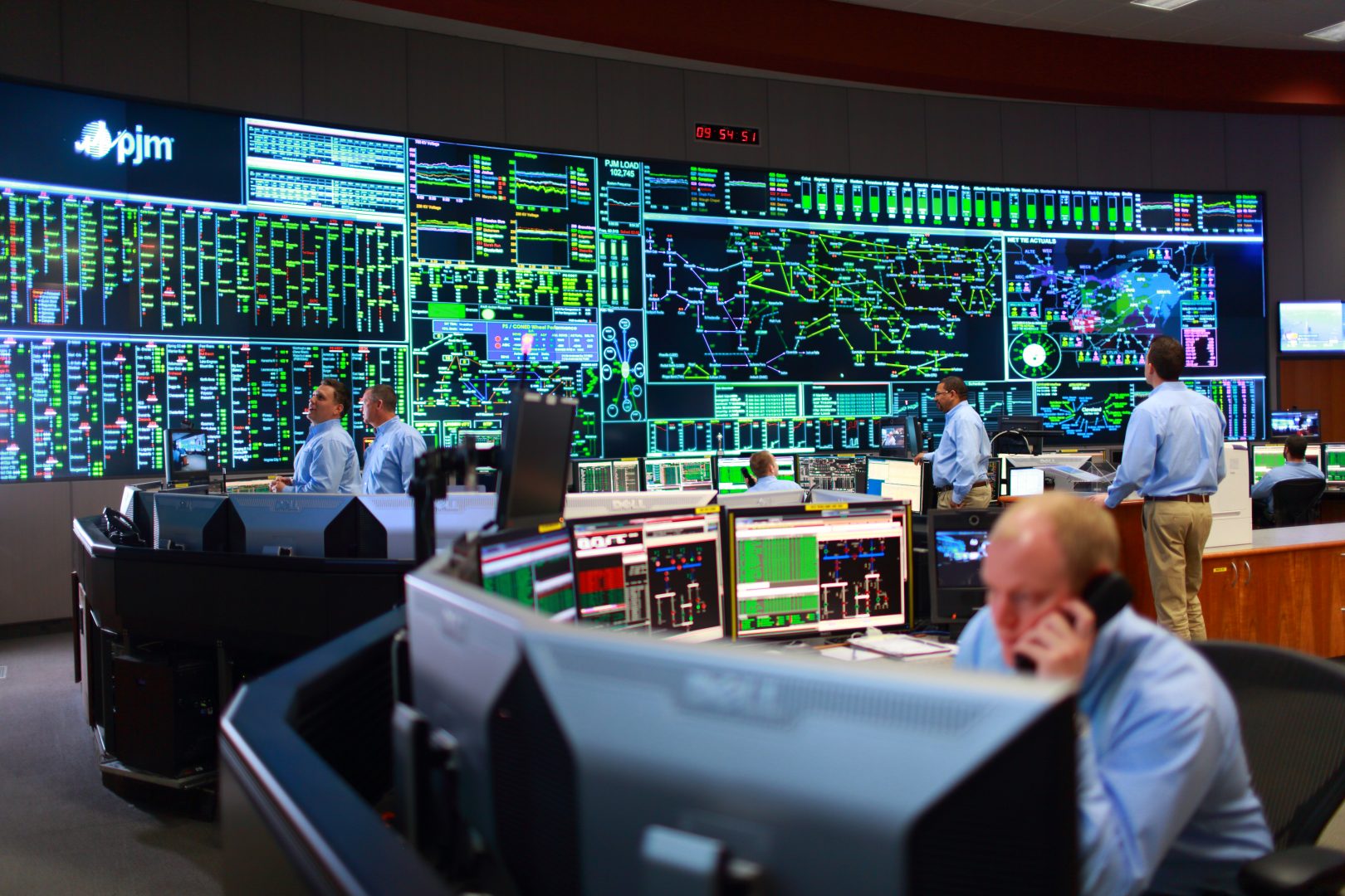 A view of the PJM  control room. 

