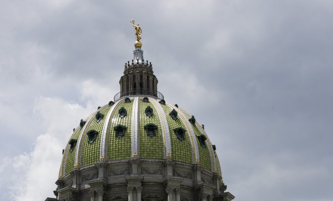 Shown is the Pennsylvania Capitol building in Harrisburg, Pa., Monday, July 10, 2017. 