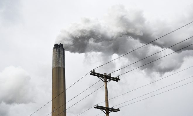 The Bruce Mansfield Power Plant burns coal to generate electricity in Beaver County.