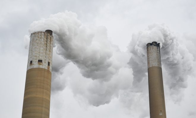 The Bruce Mansfield Power Plant burns coal to generate electricity in Beaver County. 