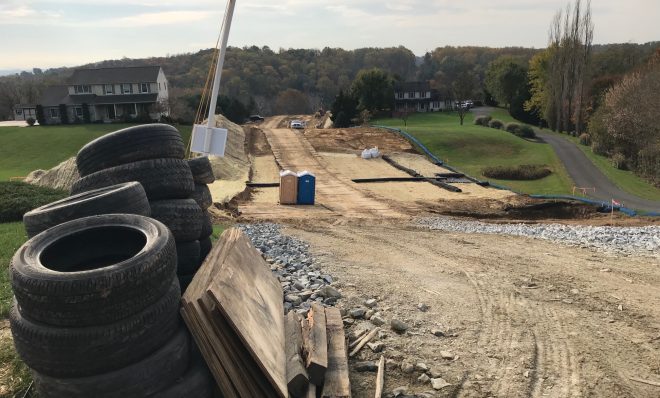 Construction of the Atlantic Sunrise pipeline in Lancaster County.