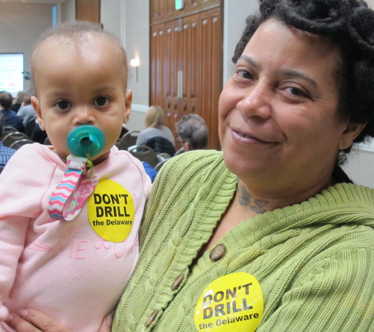 Cayleigh Dorsey was the youngest to stand by the podium at the DRBC hearing. She’s one year old, and was held by her grandmother Alicia Dorsey, from South Philadelphia. 