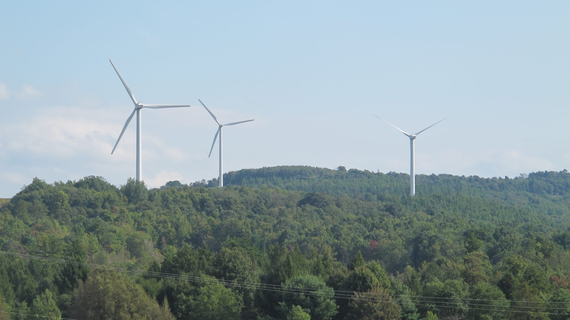Wind turbines along the Pennsylvania Turnpike.