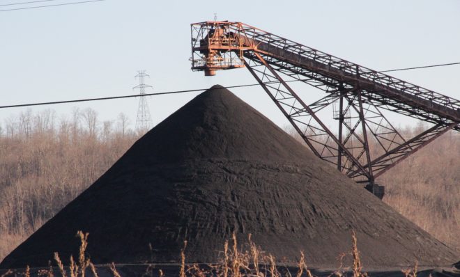 Coal being prepared for use in electric generation. 