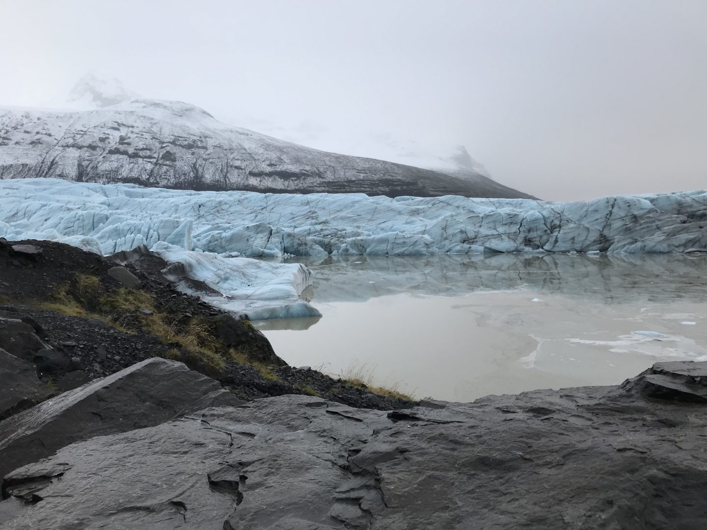 The Svínafellsjökull glacier in Iceland. Glacial retreat is among the most visible impacts of climate change. Since the early 20th century, with few exceptions, glaciers around the world have been retreating at unprecedented rates. 