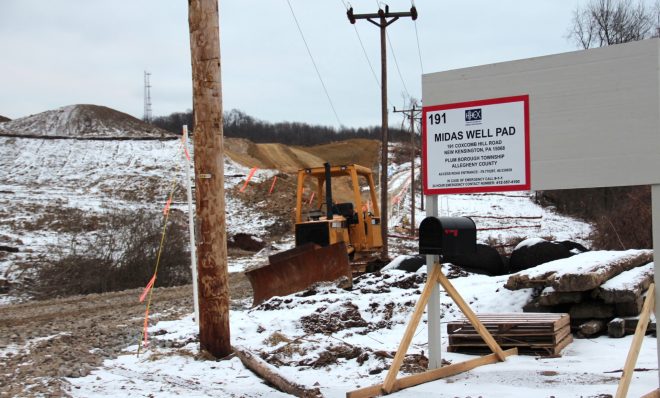 Huntley & Huntley Energy Exploration's Midas Well pad, the first Marcellus shale gas well in the Pittsburgh suburb of Plum.
