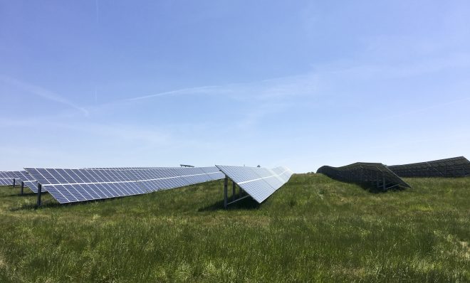 Solar panels in Hanover generate electricity for the Snyder's-Lance snack company.