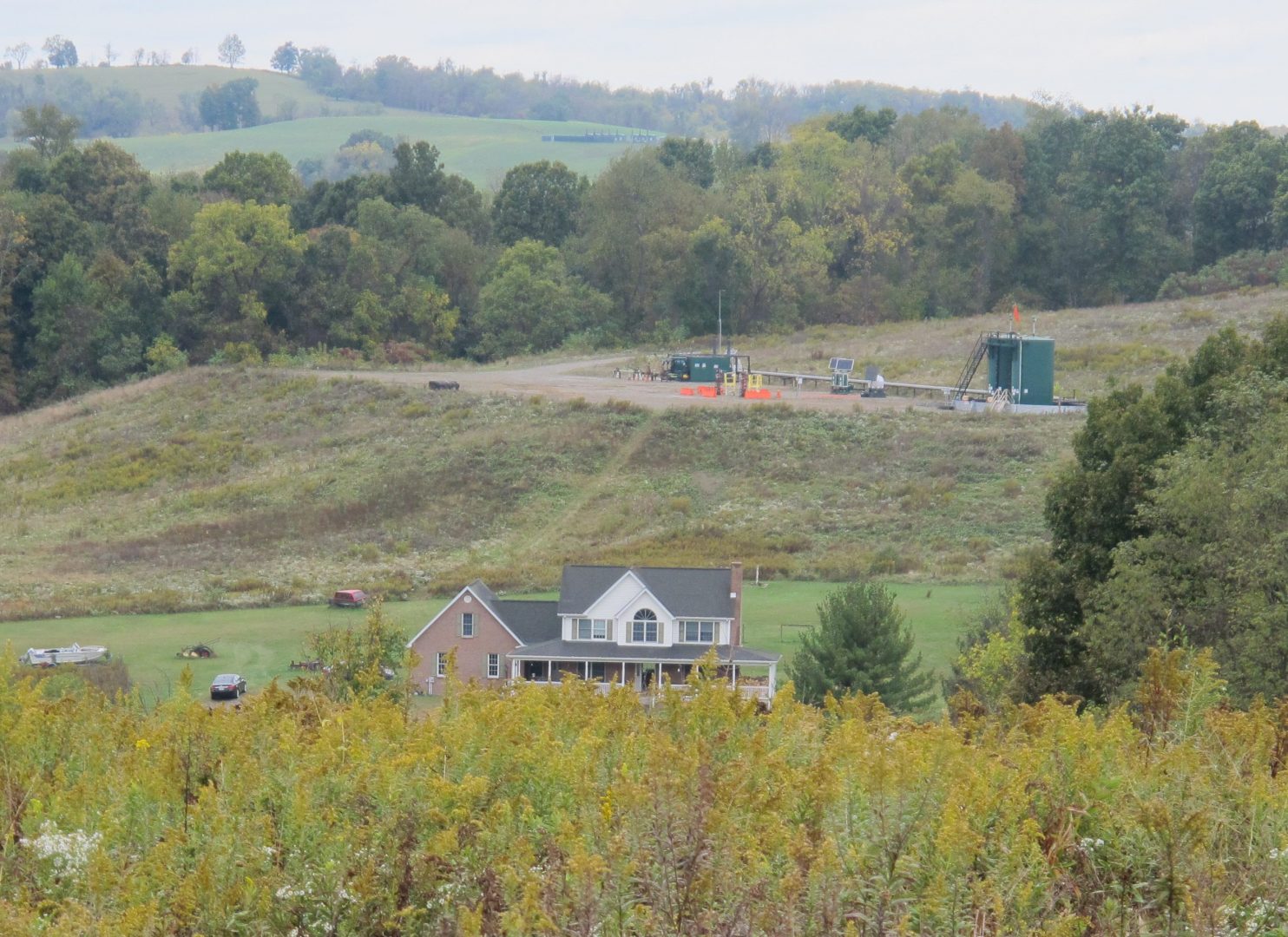 The Latkanich residence in Washington County with permanent well pad and natural gas infrastructure.