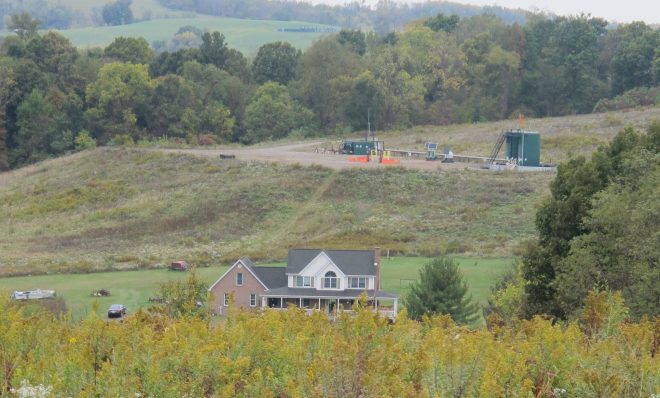 The Latkanich residence in Washington County with permanent well pad and natural gas infrastructure.