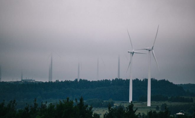 A wind energy farm in Somerset County. 