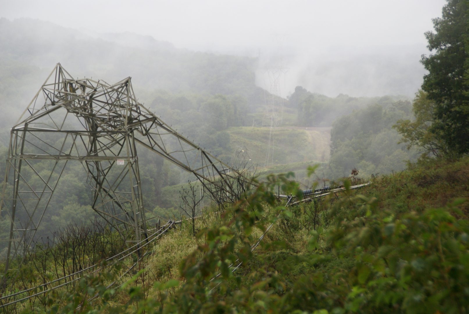 A natural gas pipeline explosion in September 2018 in Beaver County destroyed one home and also damaged power line towers such as this one.