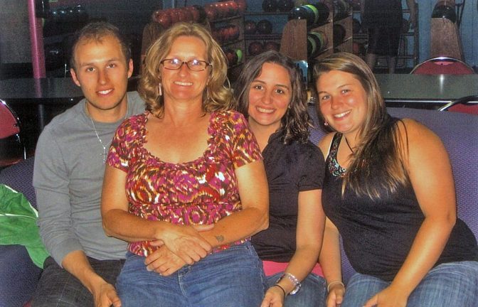 Barbara Schrum, second from the left, with her children: Matt Armold, Alecia Pawloski and Becky Peters.