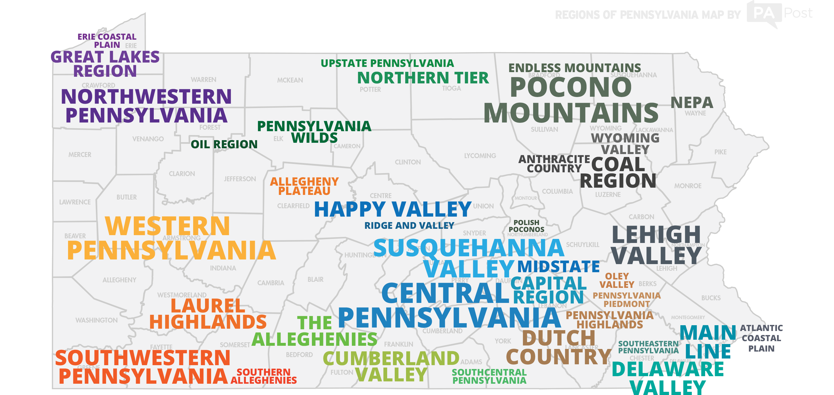 The Regions Of Pennsylvania Defined By Pennsylvanians Witf