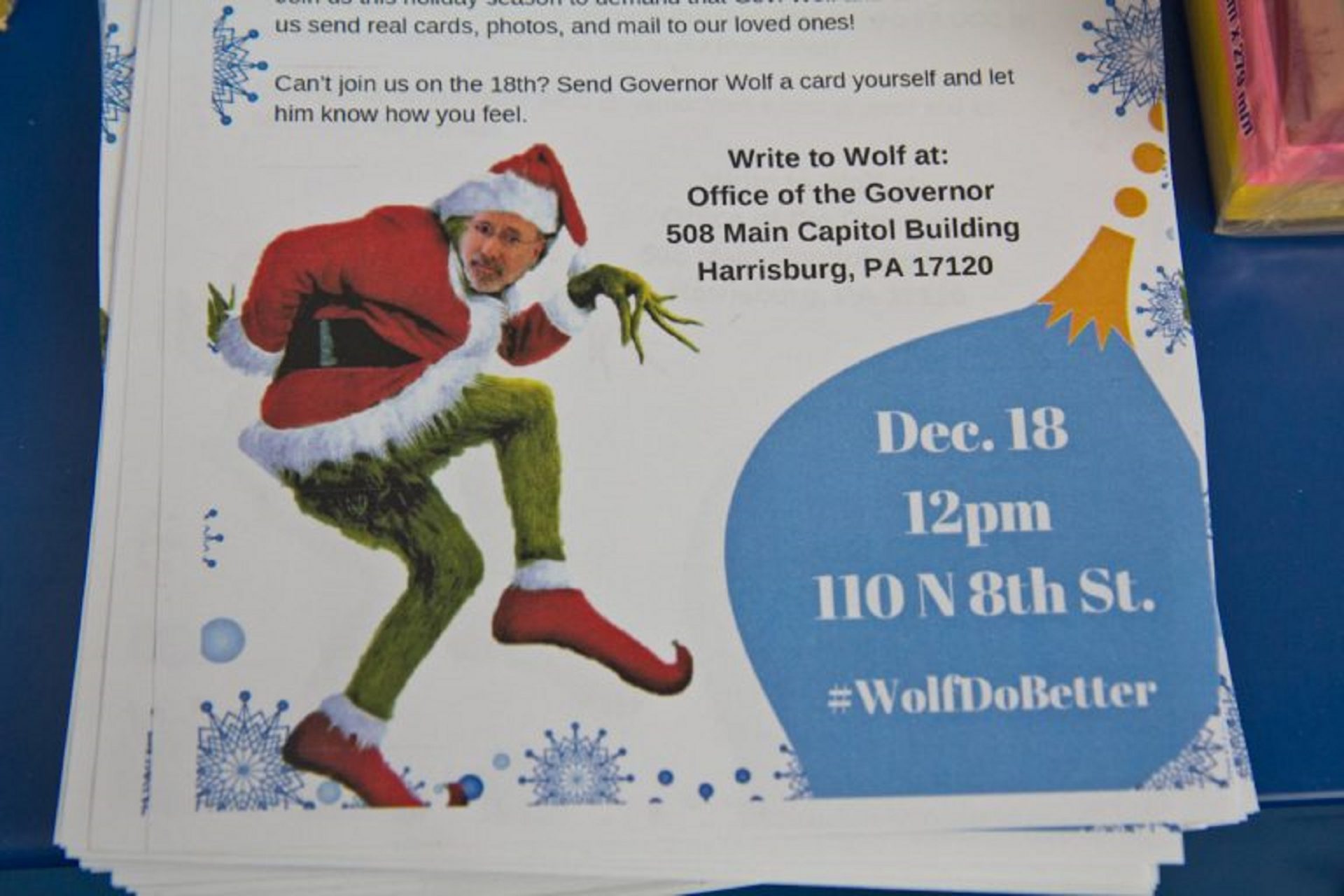holiday card campaign to gov wolf calls for repeal of pa s office holiday cards