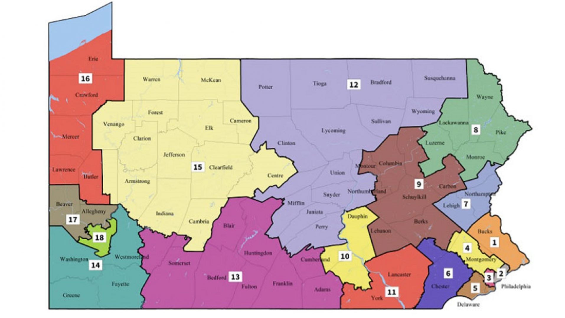 Pennsylvania's congressional map.