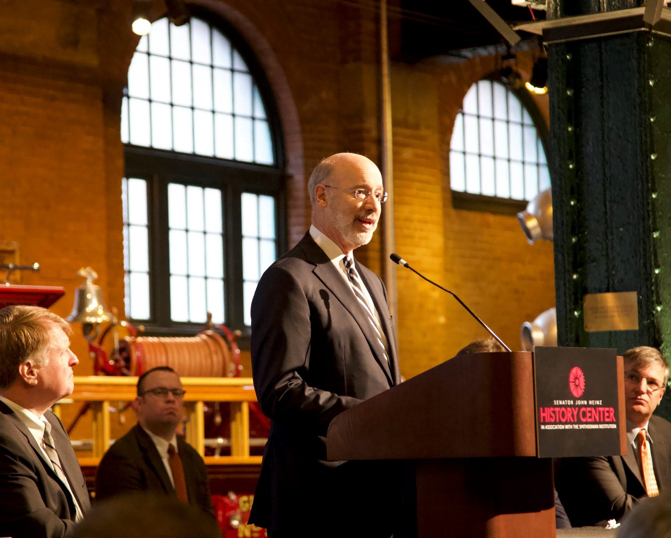 Gov. Tom Wolf announces targets for greenhouse gas emissions reduction in Pittsburgh Tuesday, Jan. 8, 2019.