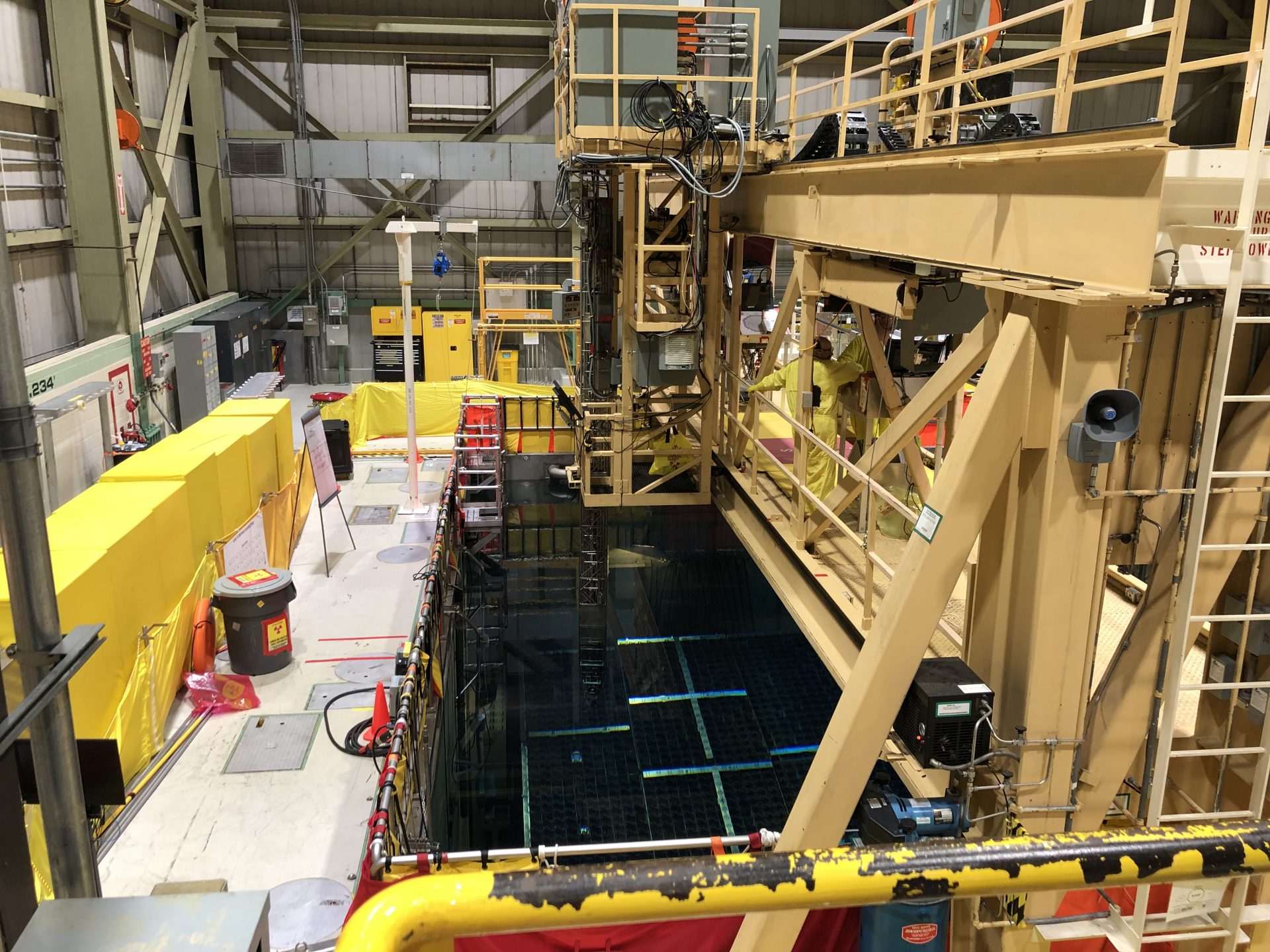 A storage pool for spent fuel is seen at Peach Bottom Atomic Power Station on Feb. 19, 2019. The pool has about 280,000 gallons of water.