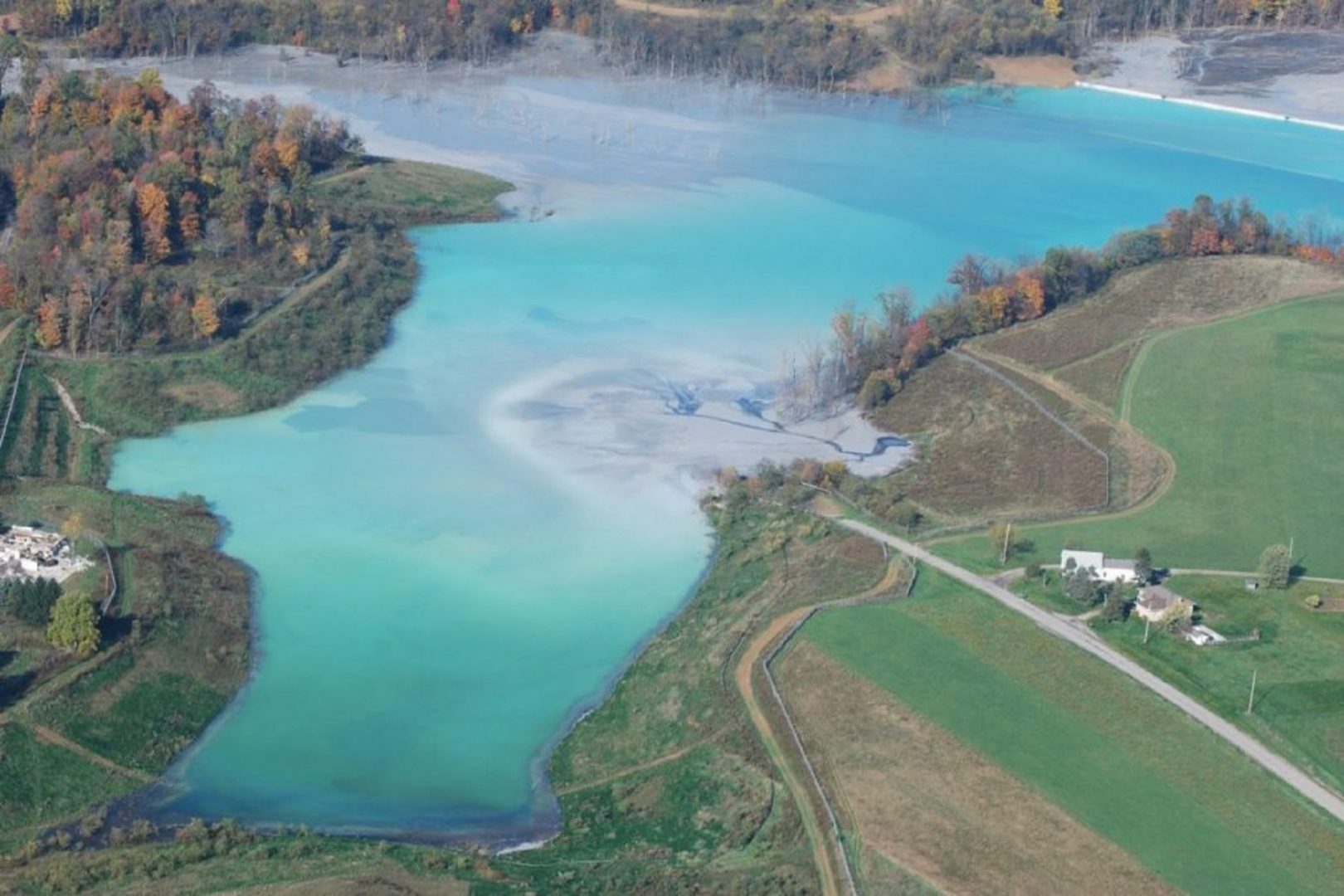 Little Blue Run, the largest coal ash pond east of the Mississippi, along the Pennsylvania-West Virginia border. 
