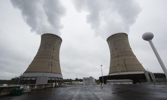 Cooling towers at the Three Mile Island nuclear power plant in Middletown.