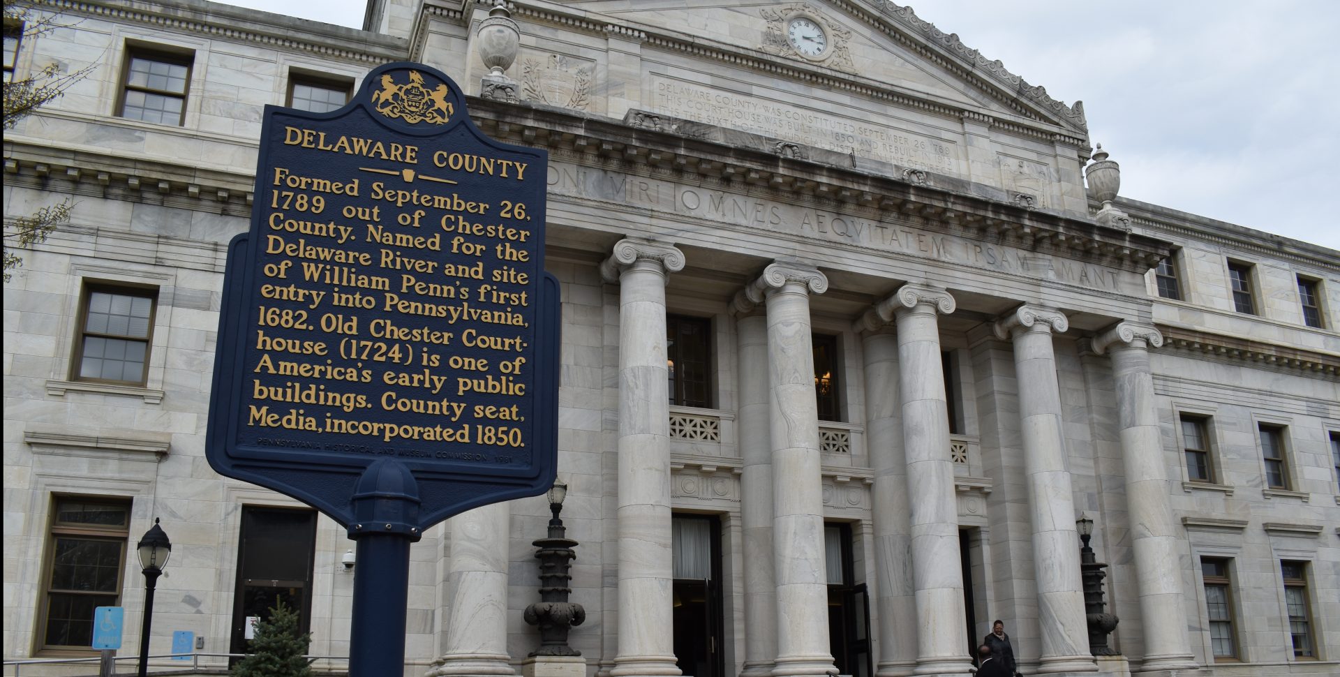 The Delaware County courthouse in Media is seen on April 11, 2019.