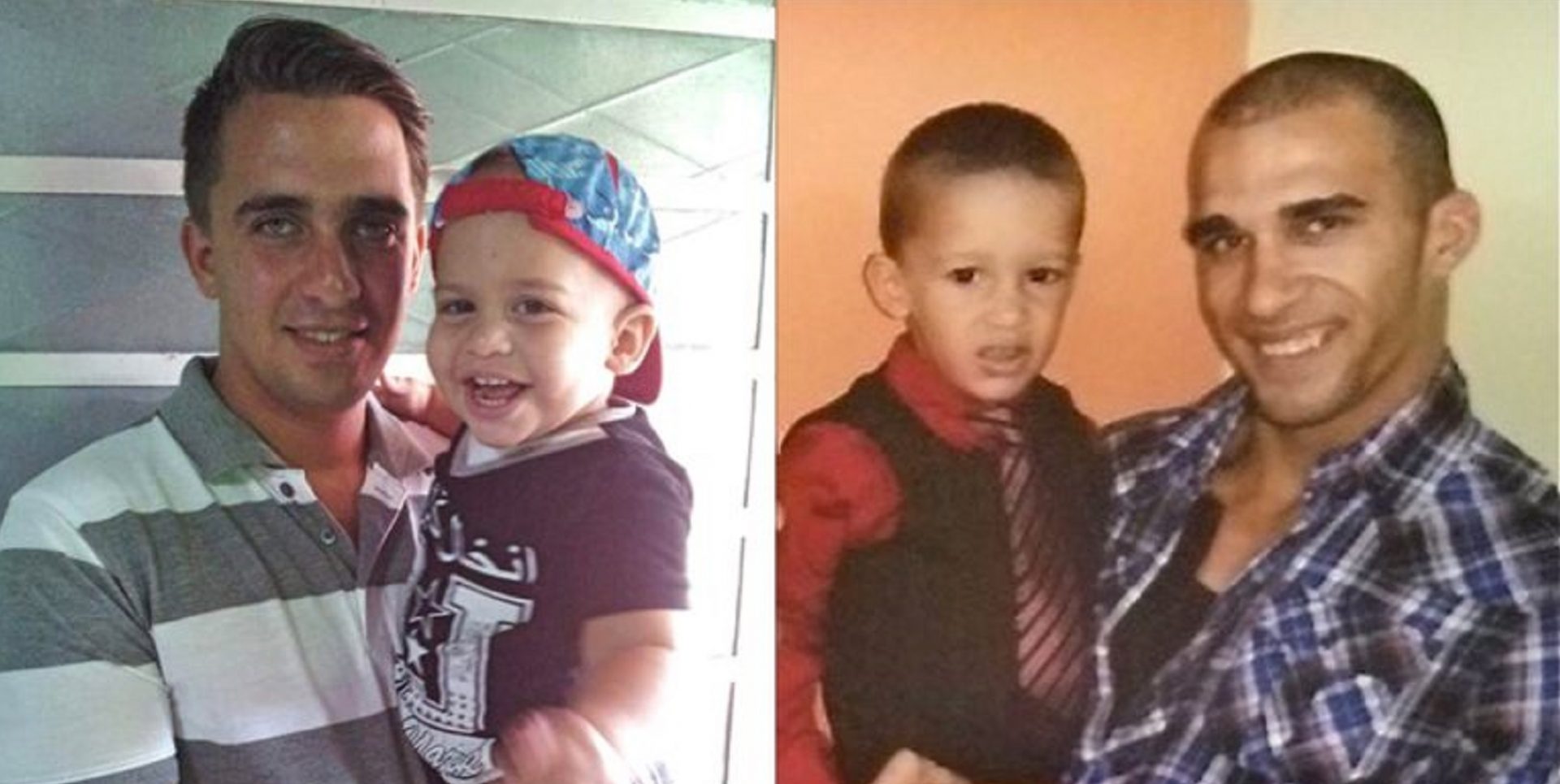Abel Perez (left) and Pablo Alvarez (right), are pictured holding their sons. 