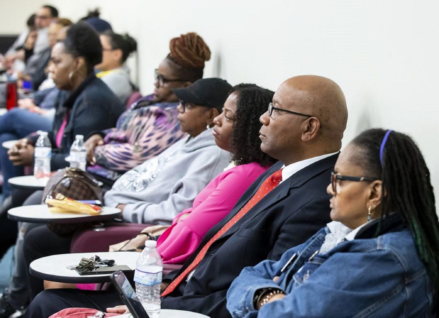 FILE PHOTO: Harrisburg city residents meet at PA Careerlink to discuss current affairs at Harrisburg School District including the call for receivership from several elected officials, April 29, 2019. 