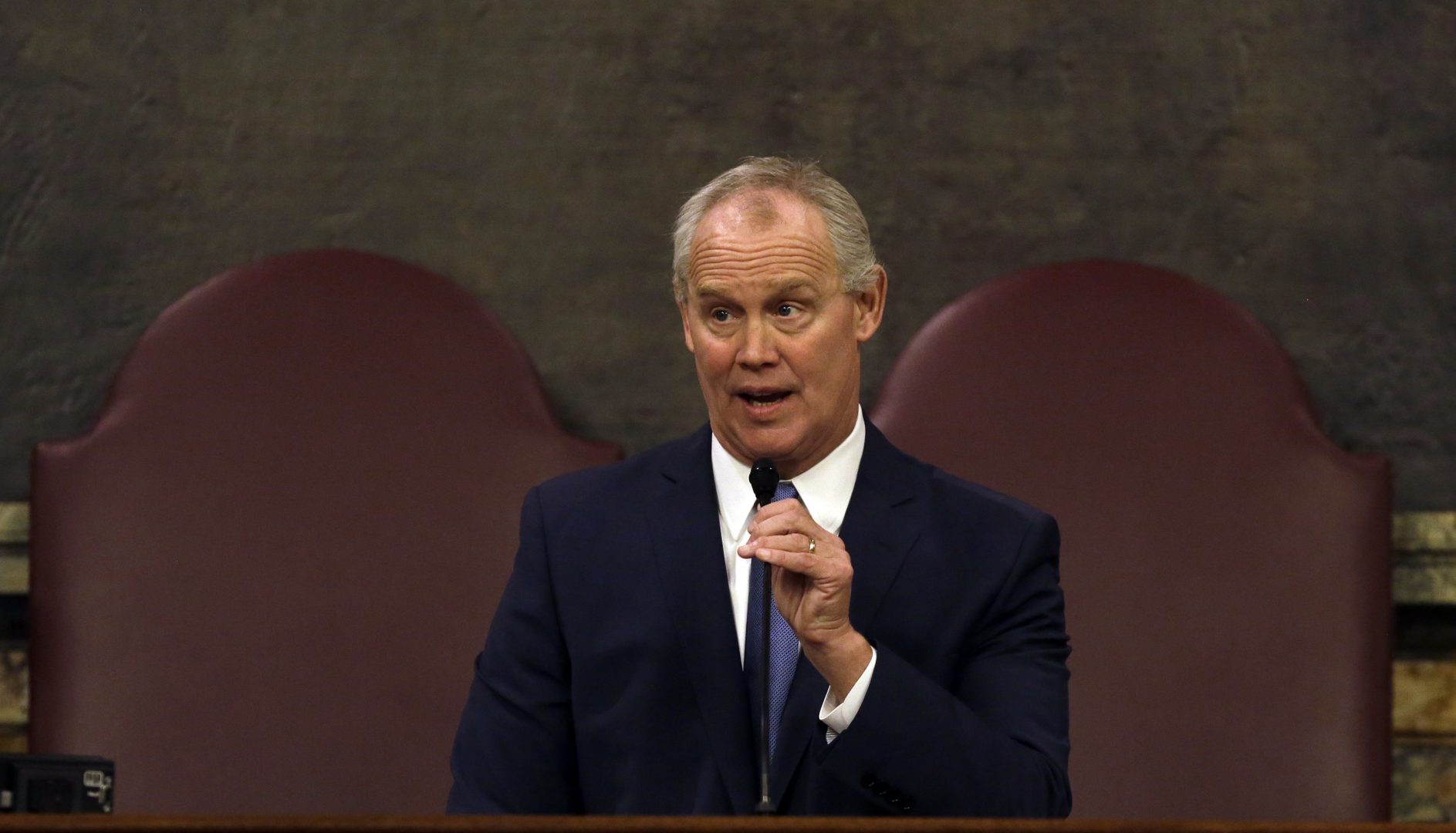 House Speaker Mike Turzai, R-Allegheny, addresses the House chamber after taking the oath of office Tuesday Jan. 1, 2019 in Harrisburg.